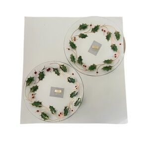 Lenox Holiday Handpainted Clear Glassware (set of two 9” plates)